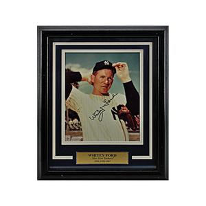 Whitey Ford New York Yankees Autographed Signed Tipping Cap 8x10 Framed Photo (JSA COA) Discount Largest Supplier