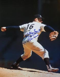 Whitey Ford Yankees signed 11x14 stat photo HOF 74 CY 61 mint autograph Ford COA Free Shipping Order