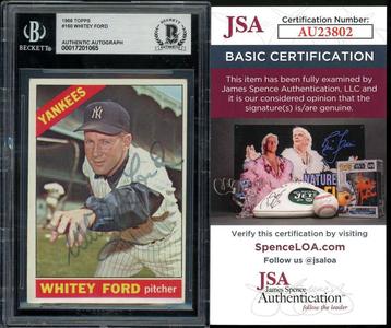 Whitey Ford Beckett BAS JSA COA Signed 1966 Topps Autograph Best Wholesale For Sale