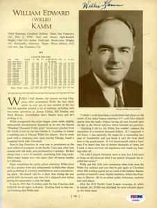 Willie Kamm Psa Dna Coa Autograph 1933 Who`s Who 8x10 Photo Page Signed Sale Affordable