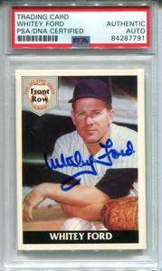 Whitey Ford Autographed 1992 Front Row Card (PSA) With Credit Card For Sale