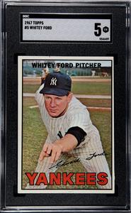 Whitey Ford 1967 Topps Baseball Card #5- SGC Graded 5 EX (New York Yankees/HOF) Sale Exclusive