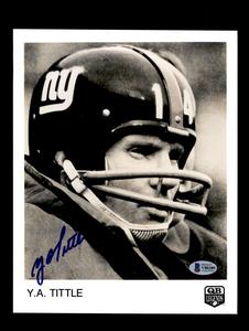 YA Tittle BAS Beckett Signed Cert 8x10 Autograph Photo Sale How Much