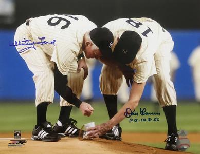 Whitey Ford Don Larsen signed 11x14 photo 2 auto INS PG 10-8-56 Agent Holo COA Sale With Credit Card