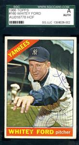Whitey Ford SGC Coa Vintage Signed 1966 Topps Autograph Clearance Amazing Pice