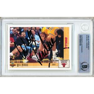 WIll Perdue Chicago Bulls Signed 1991-92 Upper Deck Basketball Card Beckett Auth Auto Slab Collections
