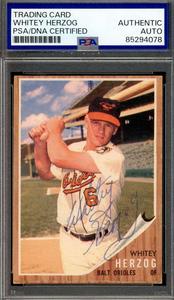 Whitey Herzog PSA DNA Signed 1962 Topps Autograph Online Cheap Online
