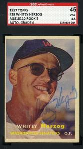 Whitey Herzog 1957 Topps Rookie Hand Signed Sgc Original Authentic Autograph Online Online Outlet Sale