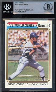 Willie Mays Beckett BAS Signed 1974 Topps 1973 World Series Autograph Free Shipping Cheap Pice