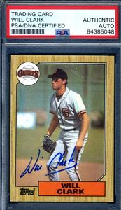 Will Clark PSA DNA Cert Signed 1987 Topps Rookie Autograph Free Shipping Deals