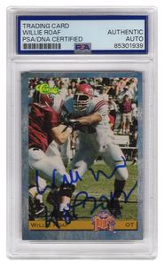Willie Roaf Signed 1993 Classic Rookie Football Card #8 w/HOF 2012 - (PSA/DNA) Clearance Hot Sale