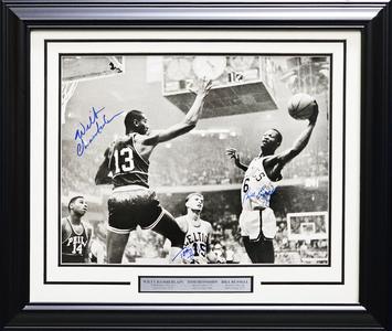Wilt Chamberlain, Russell & Heinsohn Autographed Framed 16x20 Photo JSA XX57681 Sale Original