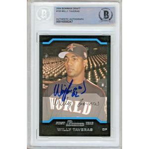 Willy Taveras Houston Astros Signed 2004 Bowman Draft Rookie Card Beckett Auth Auto Slab Outlet Best Seller