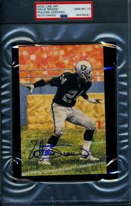 Willie Brown Gem Mint 10 PSA DNA Slabbed Signed Goal Line Art Card Autograph Clearance 100% Original