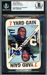 Willie Wood Beckett BAS Signed 1971 Topps Game Inserts Autograph Cheap Big Sale