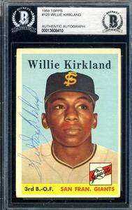 Willie Kirkland Beckett Signed 1958 Topps Rookie Autograph View Cheap Online