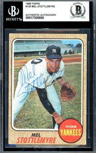 Mel Sottlemyre Beckett BAS Signed 1968 Topps Autograph Sale Browse