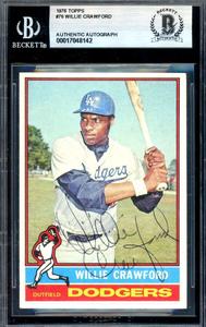 Willie Crawford Beckett BAS Signed 1976 Topps Autograph With Mastercard Cheap Online