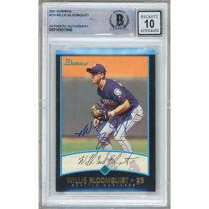 Willie Bloomquist Seattle Mariners Signed 2001 Bowman Card BGS Auto 10 Graded Slab Outlet Original