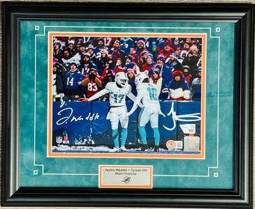 Tyreek Hill & Jaylen Waddle Autographed 8x10 Framed Photo (Beckett/Fanatics) Clearance Fast Delivery