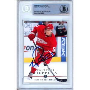 Valtteri Filppula Detroit Red Wings Signed 2008-09 Upper Deck Card Beckett Auth Auto Slab Deals Online