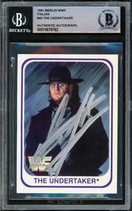 Undertaker Autographed 1991 Merlin WWF Italian Rookie Card #40 Beckett #15679762 Buy Cheap Nicekicks