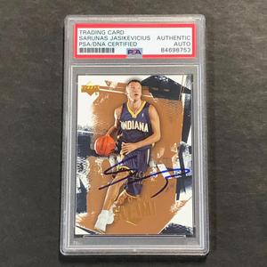 Upper Deck Sarunas Jasikevicius Signed Card AUTO PSA Slabbed Pacers Free Shipping Perfect