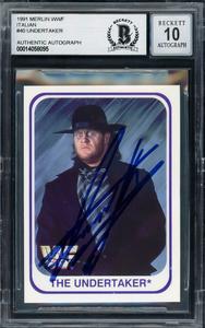 Undertaker Autographed 1991 Merlin WWF Italian RC Gem 10 Auto Beckett 14058095 Cheap Sale 100% Guaranteed