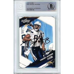 Vincent Jackson San Diego Chargers Signed 2009 Score Football Card Beckett Auth Auto Slab Sast For Sale