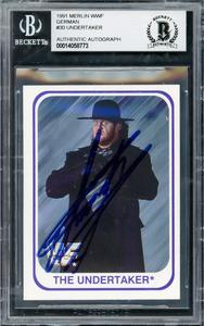 Undertaker Autographed 1991 Merlin WWF German Rookie Card #30 Beckett #14058773 View For Sale