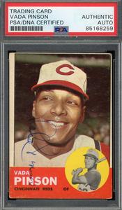 Vada Pinson PSA DNA Signed 1963 Topps Autograph Cheap Countdown Package