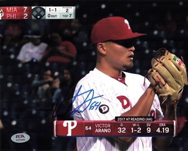 Victor Arano signed 8x10 photo PSA/DNA Philadelphia Phillies Autographed Cheap Sale Purchase