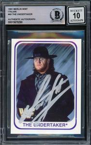 Undertaker Autographed 1991 Merlin WWF Italian RC Gem 10 Auto Beckett 15679290 Very Cheap Pice