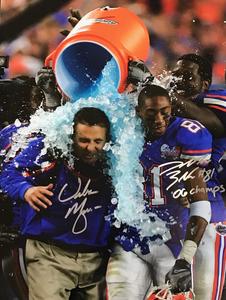 Urban Meyer & Dallas Baker Autographed 16x20 Football Photo Real For Sale