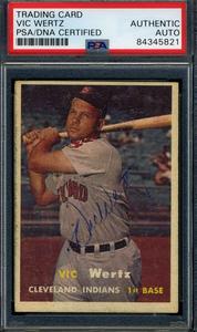 Vic Wertz PSA DNA Coa Signed 1957 Topps Autograph Many Kinds Of Cheap Pice