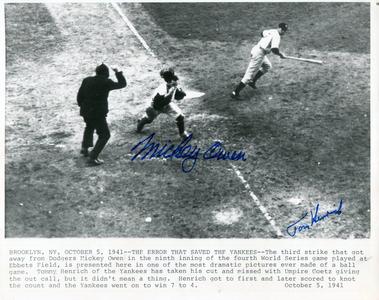 Mickey Owen Tom Henrich Autographed 8x10 How Much Cheap Online