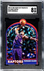 Vince Carter 2000-01 NBA Hoops Hot Prospects Orig Die-Cut Card 1H- SGC Graded 8 Cost Cheap Pice