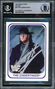Undertaker Autographed 1991 Merlin WWF Italian Rookie Card #40 Beckett #15679768 Outlet Locations Cheap Online