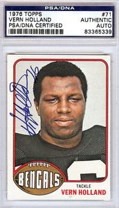 Vern Holland Autographed Signed 1976 Topps Card #71 Bengals PSA/DNA #83365339 Sale Online Cheap