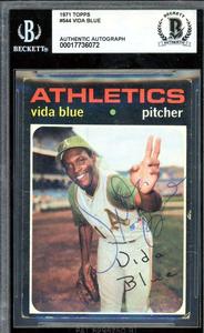 Vida Blue Beckett BAS Vintage Signed 1971 Topps Autograph Discount 2025 New