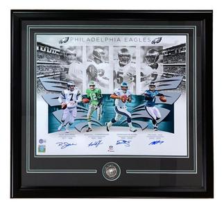 Vick McNabb Jaworski Cunningham Signed 16x20 Eagles QB Legends Collage Photo BAS Discount Tumblr