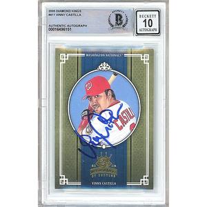 Vinny Castilla Washington Nationals Signed 2005 Diamond Kings Card BGS Auto 10 Graded Popular Online
