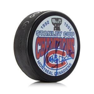 Vincent Damphousse Montreal Canadiens Signed 1993 Stanley Cup Puck Cheap Sale With Mastercard