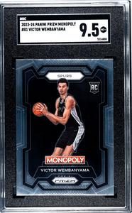 Victor Wembanyama 2023-24 Panini Prizm Monopoly Rookie Card-SGC Graded 9.5 Mint Buy Cheap Big Sale