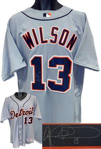 Vance Wilson signed Detroit Tigers OFC MLB Majestic Authentic Gray Jersey #13 Looking For