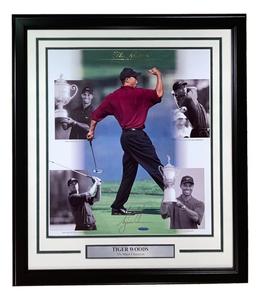 Tiger Woods Signed Framed 16x20 PGA Collage Photo UDA 2025 Cheap Pice