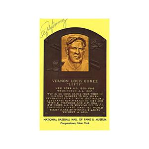 Vernon "Lefty" Gomez Autographed HOF Plaque (JSA Auth) How Much