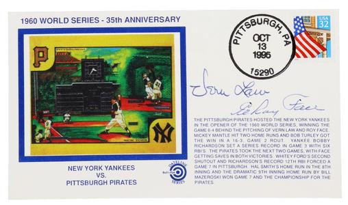 Vern Law & Roy (Elroy) Face Pittsburgh Pirates Signed "1960 World Series-35th Anniversary" 1995 FDC Envelope-Postmarked October 13,1995 (Beckett) Buy Cheap Classic