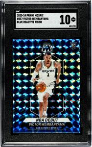 Victor Wembanyama 2023-24 Panini Mosaic Blue Prizm RC Card 257- SGC Graded 10 GM Sale Footlocker Finishline