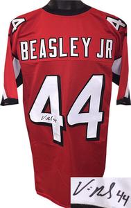 Vic Beasley, Jr. signed Red Custom Pro Style Jersey XL minor spot- JSA ITP Holo Good Selling Online